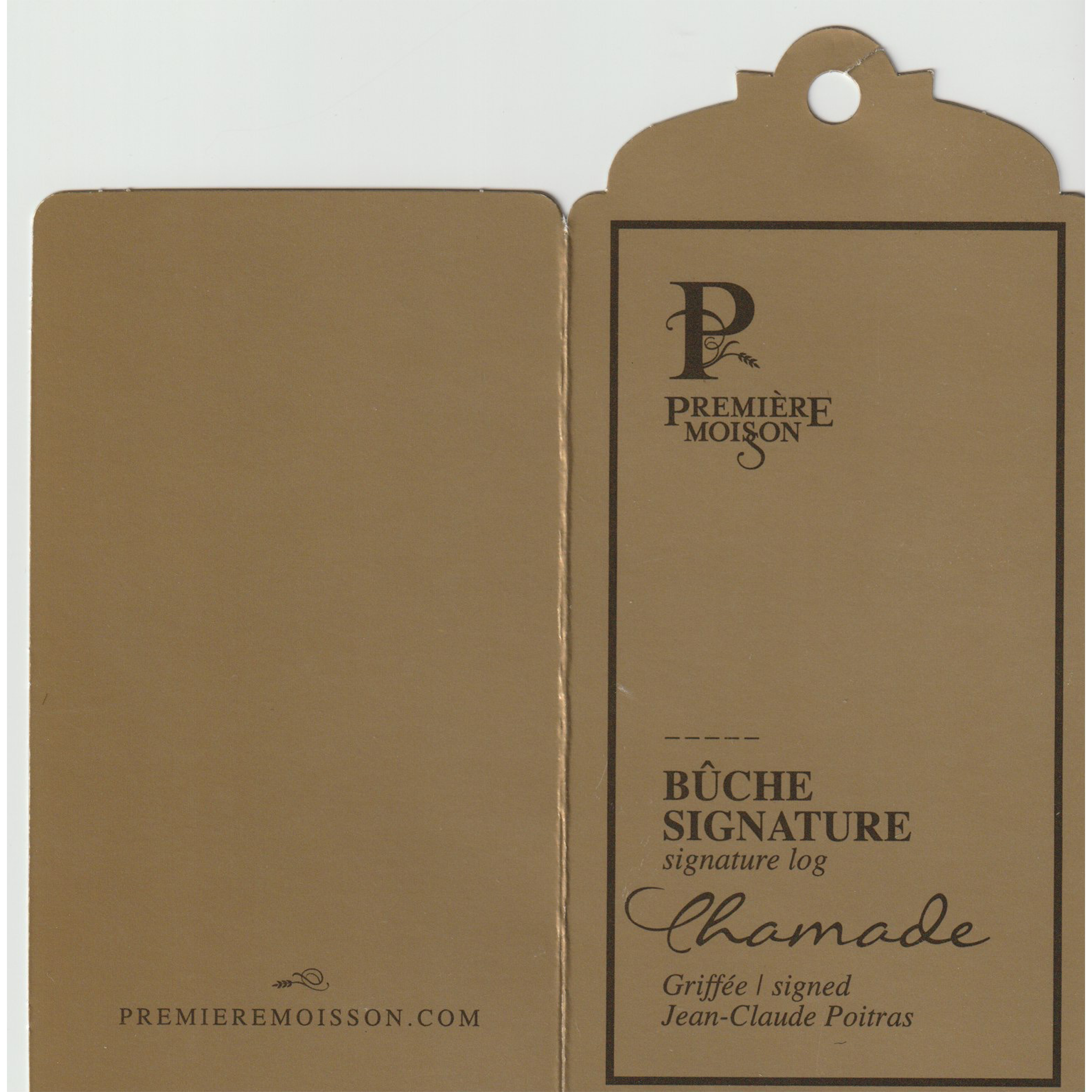 Bûche signature « Chamade » griffée Jean-Claude Poitras