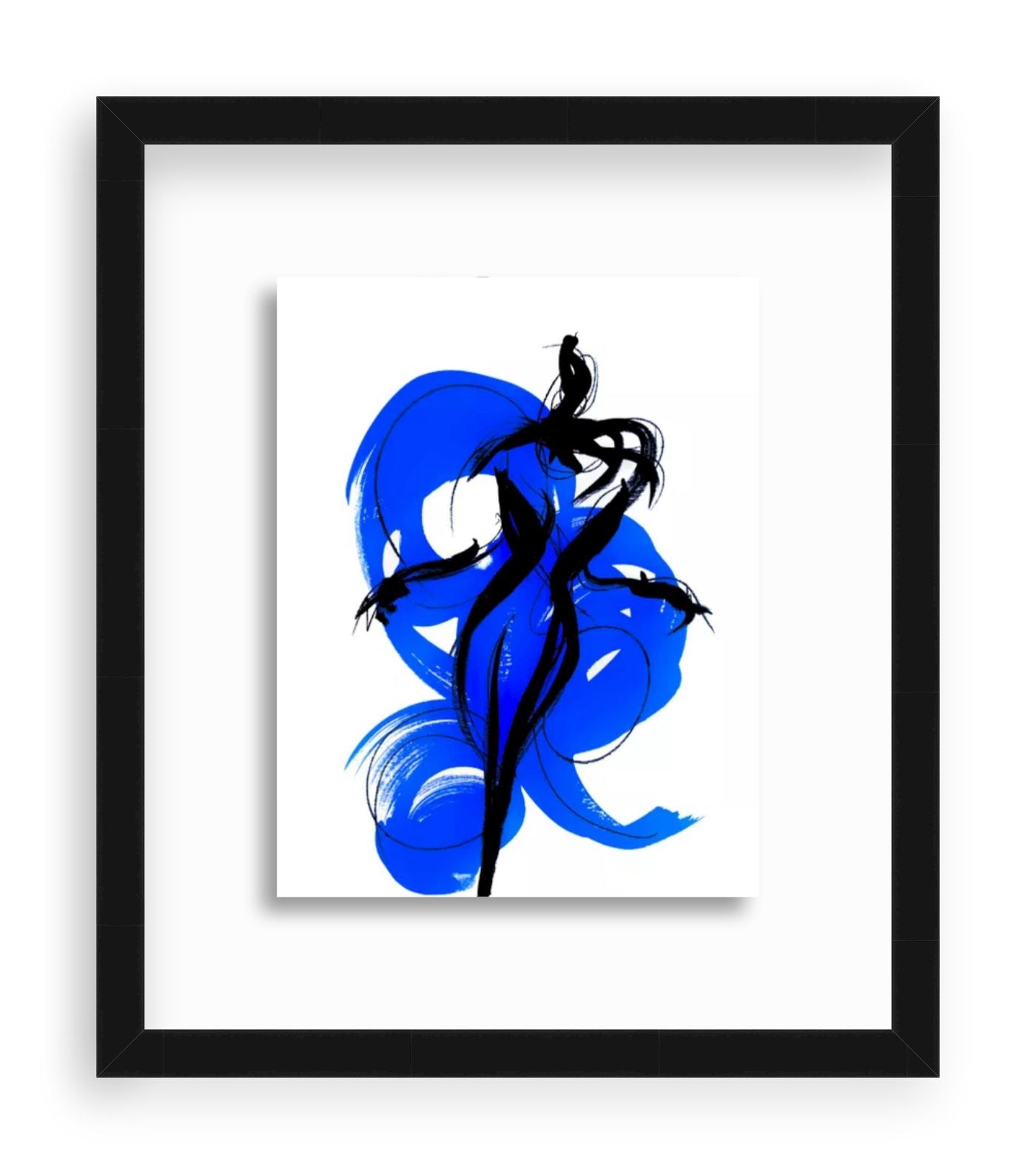 Swimming in the blue (framed)
